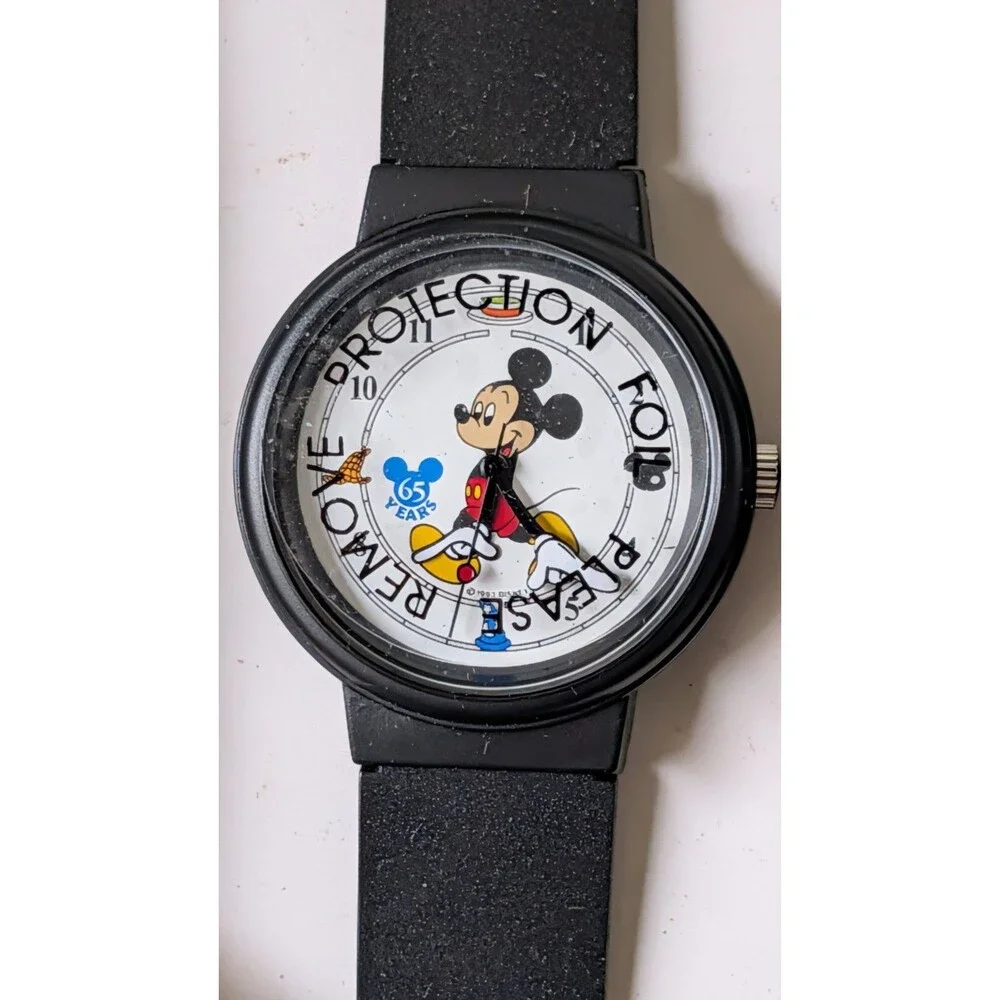 Disney 65th Anniversary Mickey Mouse watch unisex 1993 New But Needs Battery